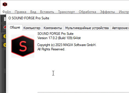 Magix Sound Forge Pro Suite 17.0.2.109 - русская версия