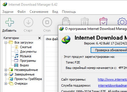 Internet Download Manager 6.42.17 + ключ (на русском)